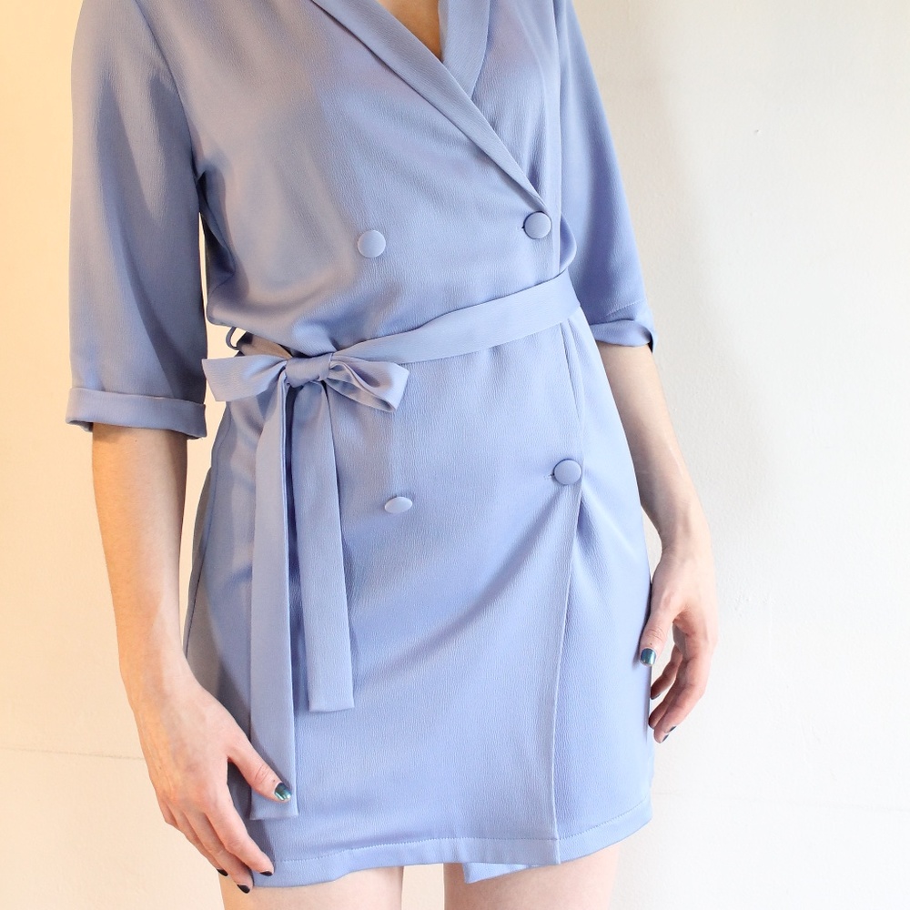 Topshop Cornflower Blue Wrap Dress